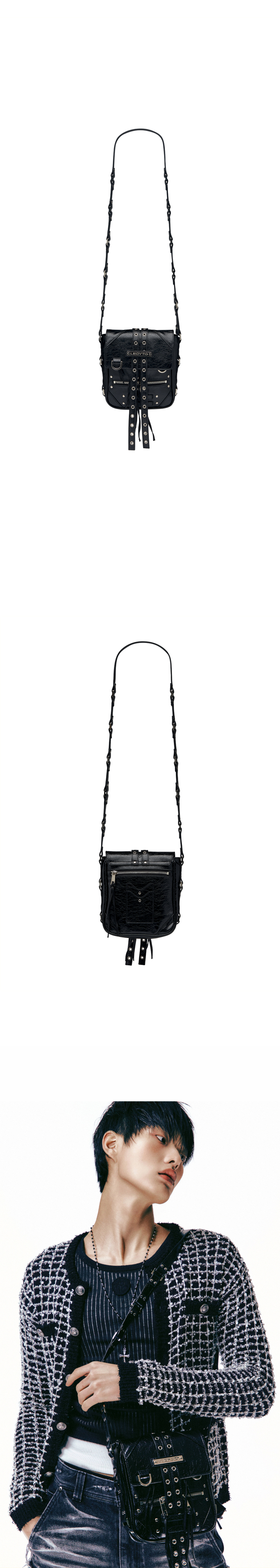 ☆LECYTO☆ Tenacity Leather Shoulder BagBlack MUSINSA | LECYTO Tenacity Leather Cross Bag_[Black]