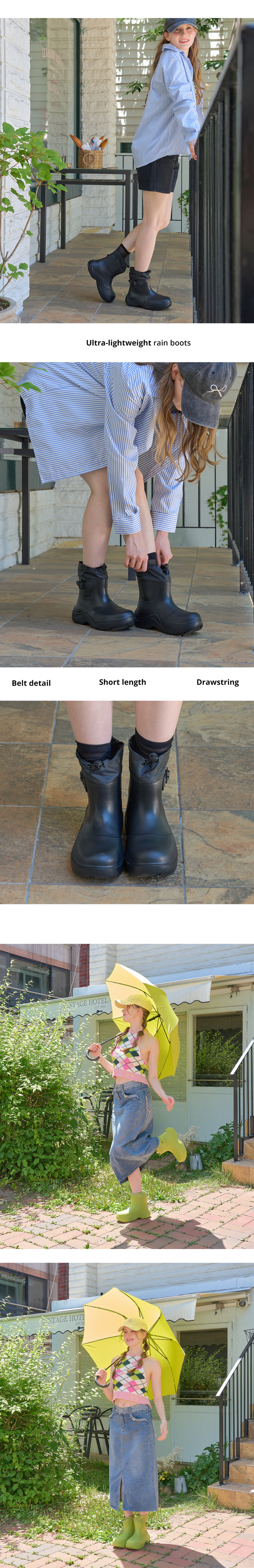 SHOEHI ■ Rose String Belt Rain Boots (3 Colors) MUSINSA公式 | SHOEHI Rose String Belt Rain Boots (3 Colors)_