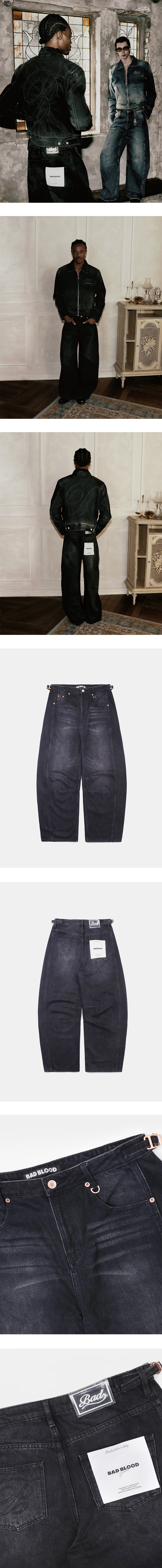 MUSINSA | BADBLOOD Charlie Barrel Jeans - Black MUSINSA | BADBLOOD Charlie Barrel Jeans - Black