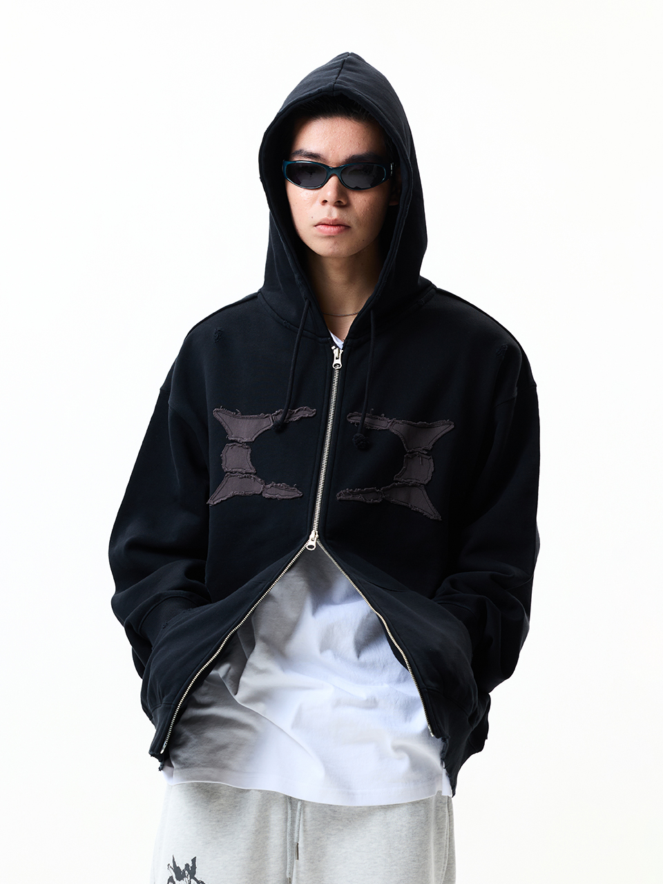 BREAKING WORMHOLE HOODIE ZIPUP BLACK 상세 이미지 5