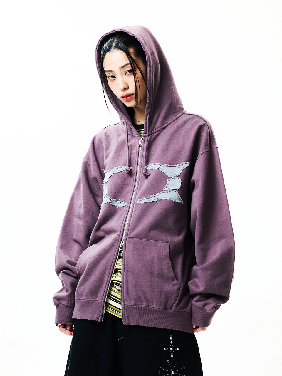 BREAKING WORMHOLE HOODIE ZIPUP BLACK 상세 이미지 2
