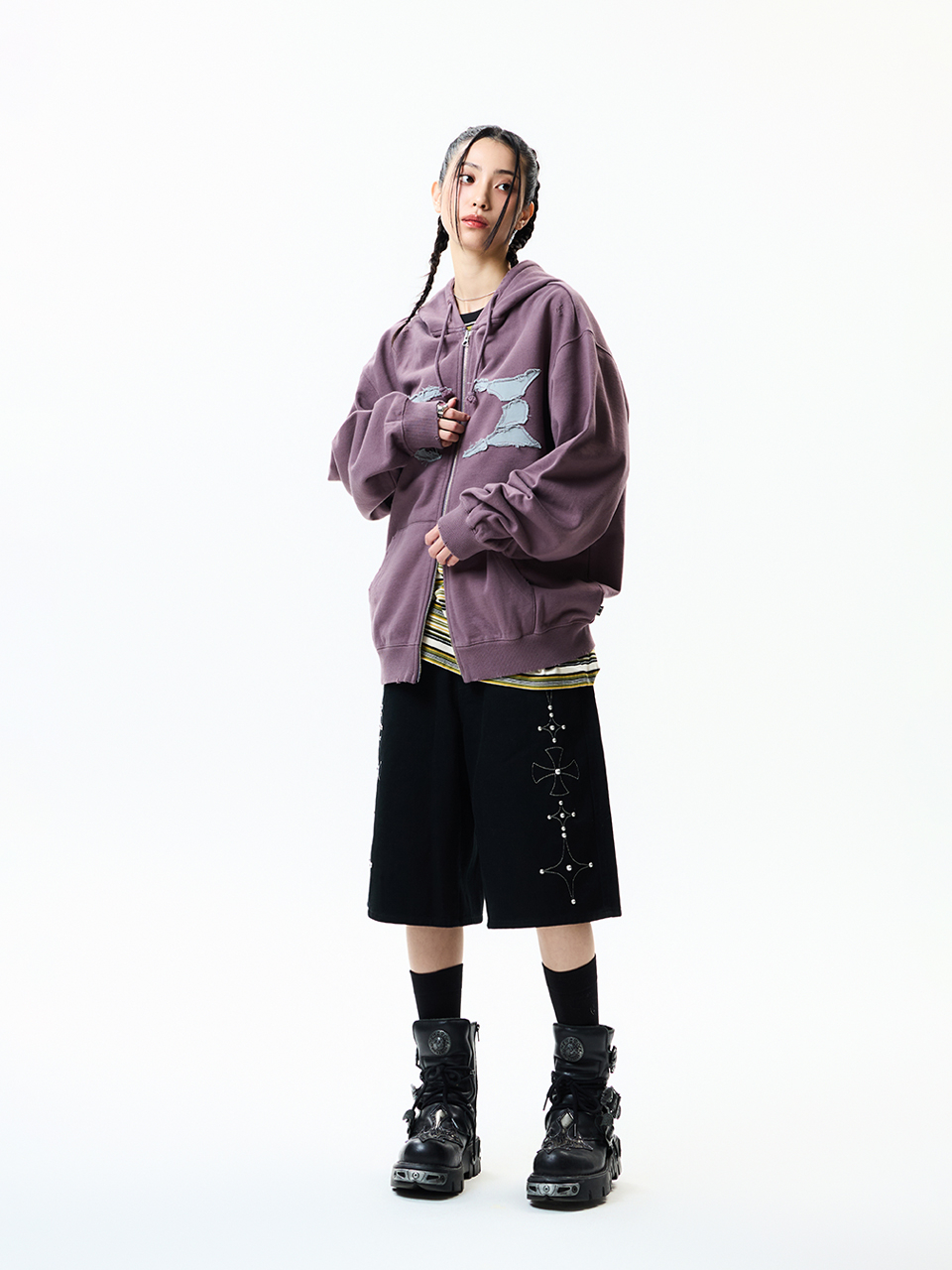 BREAKING WORMHOLE HOODIE ZIPUP PURPLE 상세 이미지 8