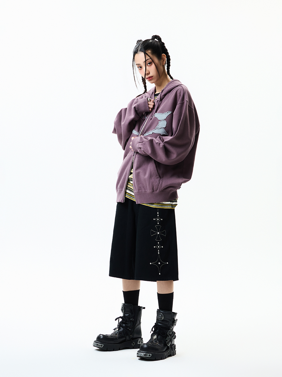 BREAKING WORMHOLE HOODIE ZIPUP PURPLE 상세 이미지 9