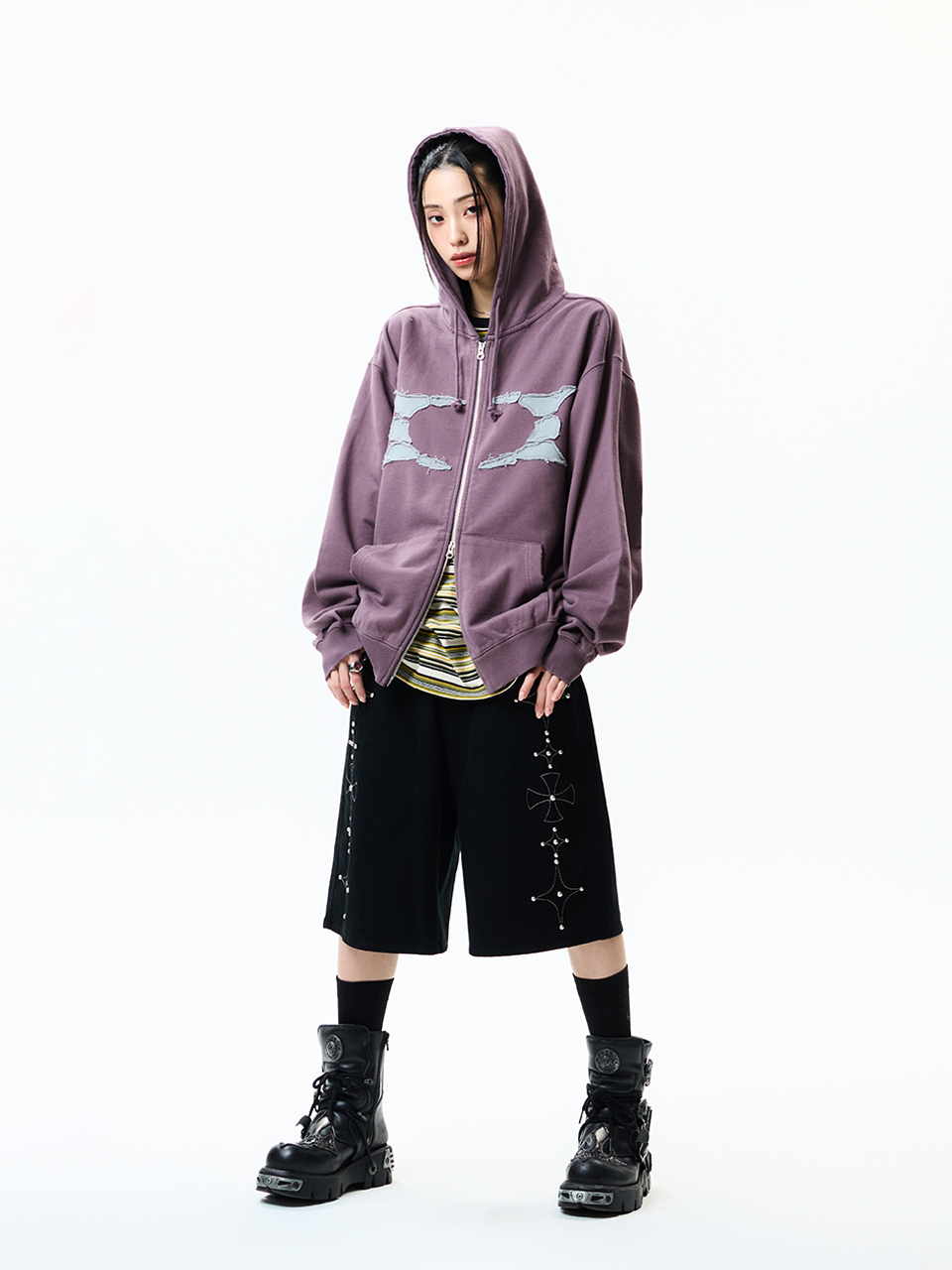 BREAKING WORMHOLE HOODIE ZIPUP PURPLE 상세 이미지 10
