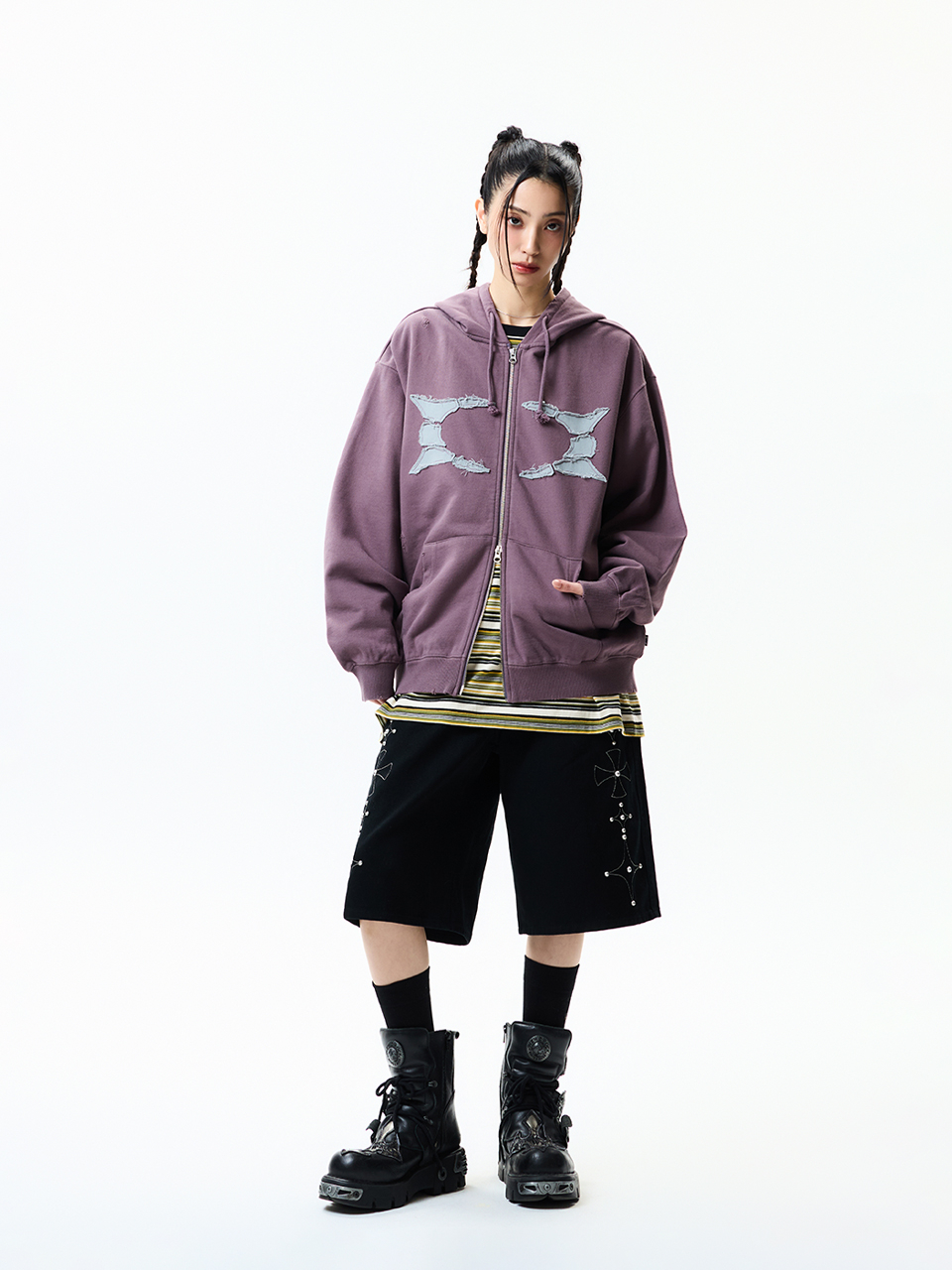 BREAKING WORMHOLE HOODIE ZIPUP PURPLE 상세 이미지 6