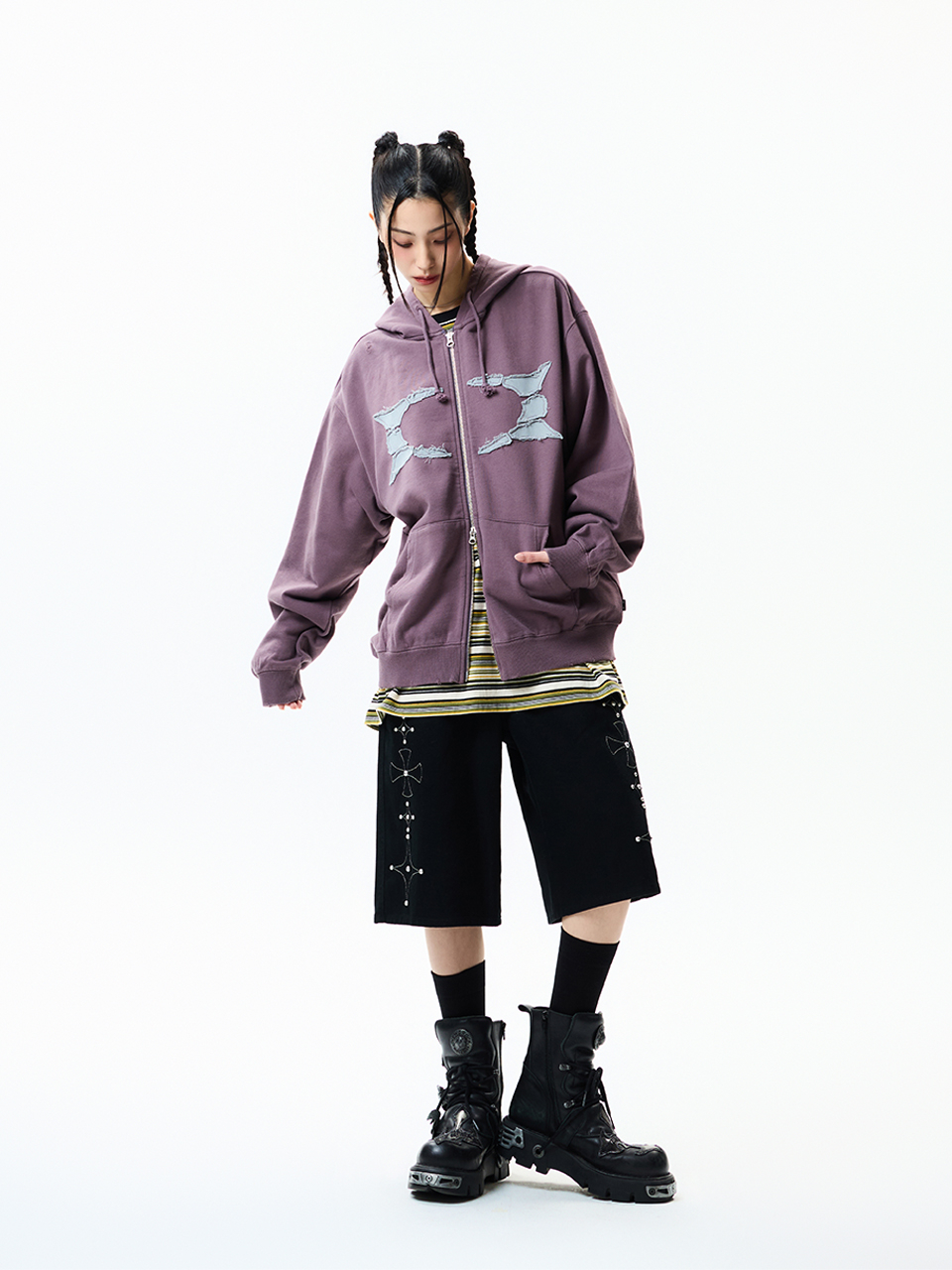 BREAKING WORMHOLE HOODIE ZIPUP PURPLE 상세 이미지 7