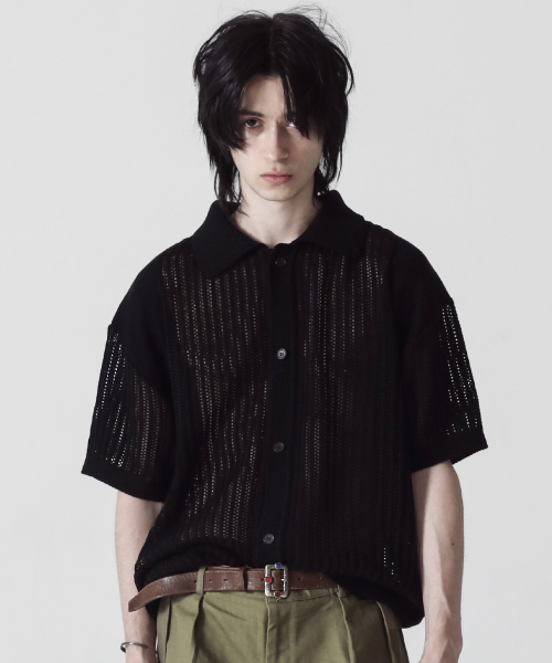 Летний трикотажный кардиган с коротким рукавом Varsity_Black
