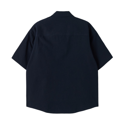 MICRO SEERSUCKER SET HALF SLEEVE SHACKET - NAVY (P252MJK484)