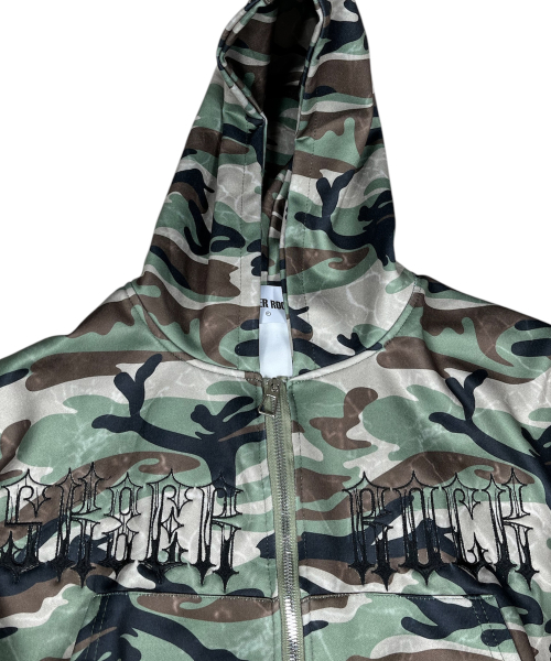 Skrr Camouflage Crop Hood Zip-up ((Multi))