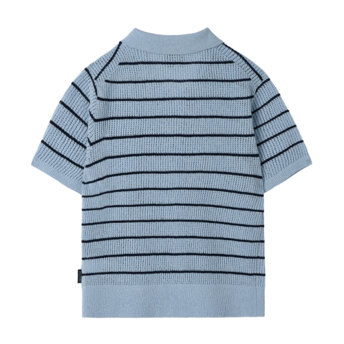 W STRIPED CADIGAN SWEATER - SKY BLUE (P252WKT430)