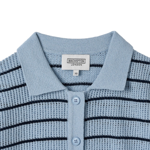 W STRIPED CADIGAN SWEATER - SKY BLUE (P252WKT430)