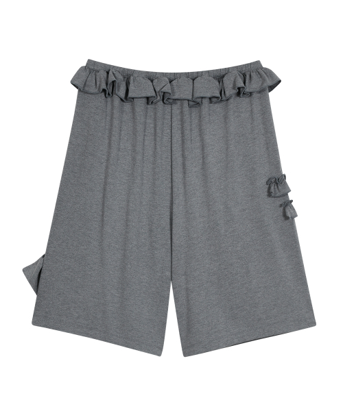 Ruffled Comfy Pants [Gray]