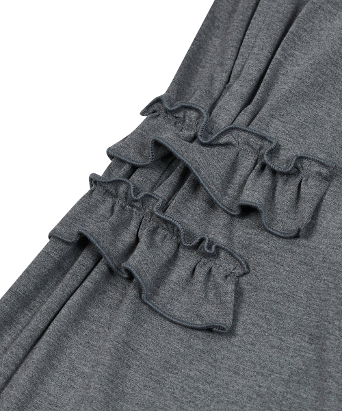 Ruffled Comfy Pants [Gray]
