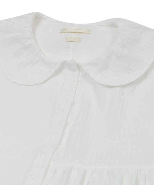 Textured Collar Top [White]