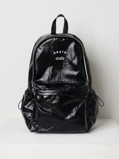 LOGO GLOSSY BACKPACK_BLACK