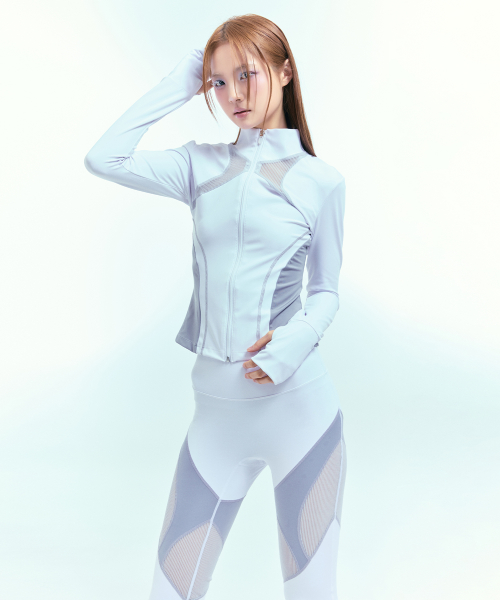 Тонкая сетчатая куртка на молнии Illusion Line (Icy White)
