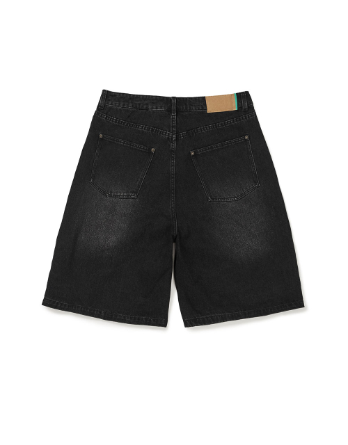 [Mmlg] DENIM WIDE BERMUDA PANTS (BLACK)