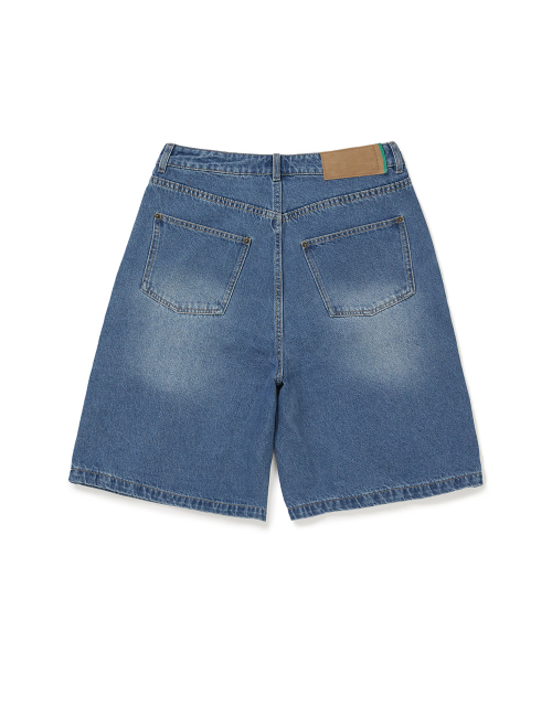 [Mmlg] DENIM WIDE BERMUDA PANTS (MID BLUE)