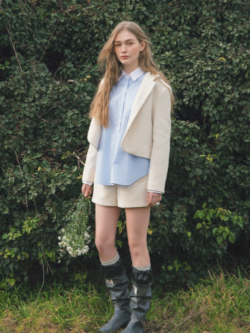 IRENE sporty hoodie jacket_IVORY