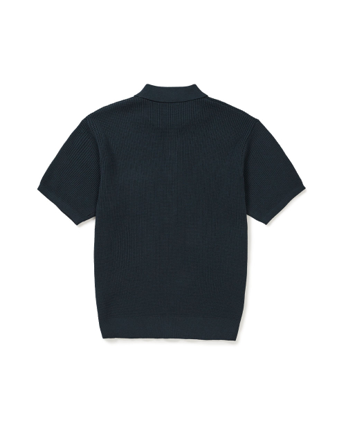 [Mmlg] WAFFLE STITCHED HF KNIT (NAVY)