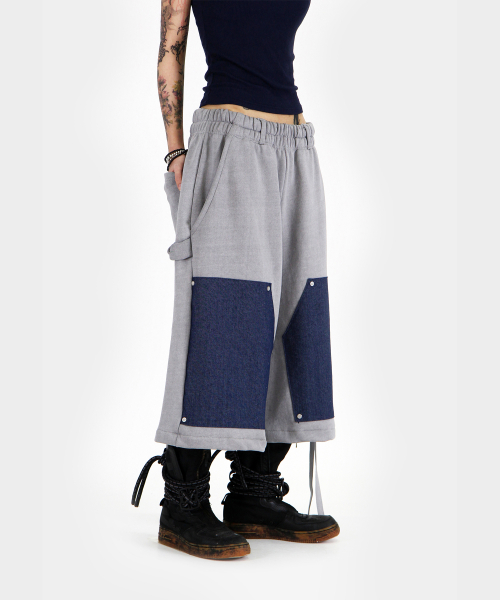 Double Knee бермуды 3/4 пигментные Grey