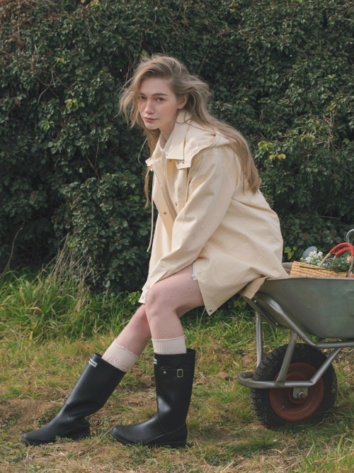 NICOLE hoodie half jacket_BUTTER