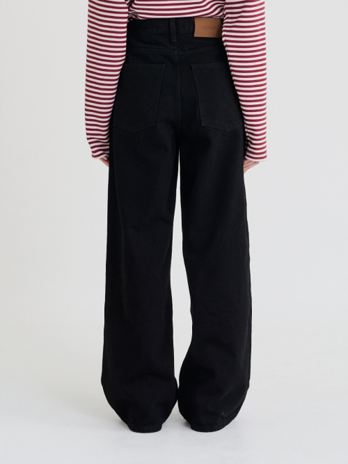 Wide Denim Pants (Black)