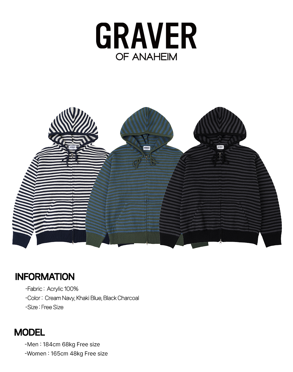MUSINSA | GRAVER [UNISEX]OF_SYMBOL Embroidered Knit Stripe