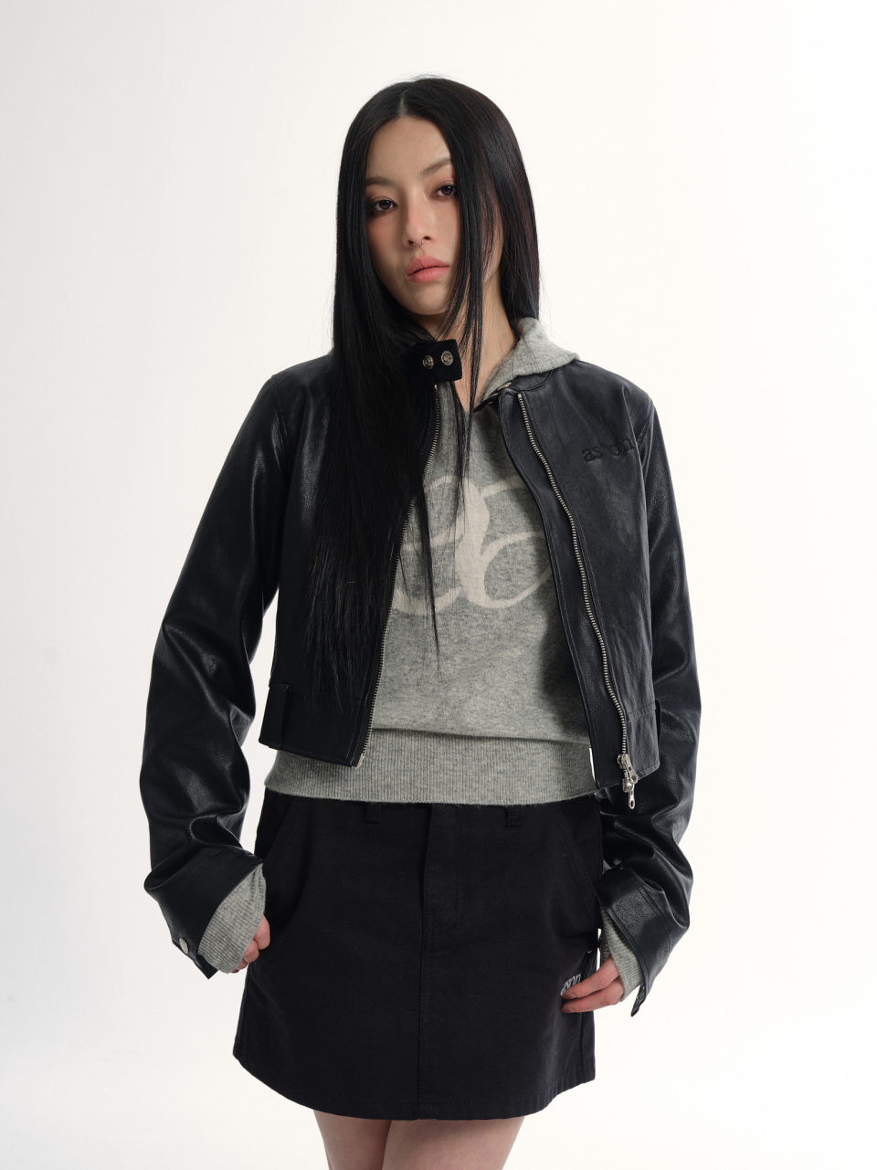 ason slim leather jacket 韓国　レザージャケット　黒 애즈온(ASON) SLIM LEATHER JACKET - 사이즈 & 후기 | 무신사