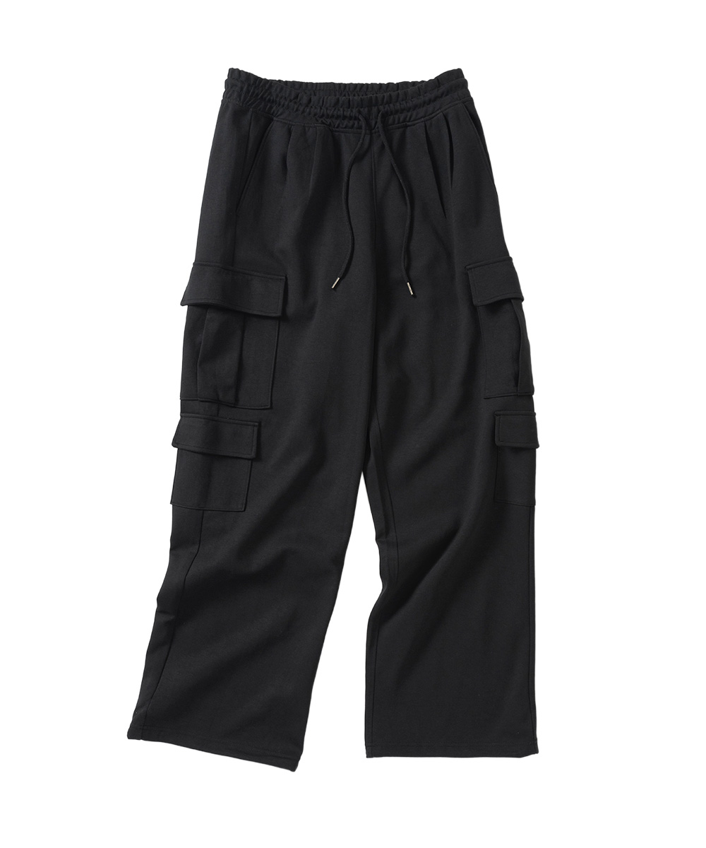 Широкие брюки карго с двойным карманом [BLACK]