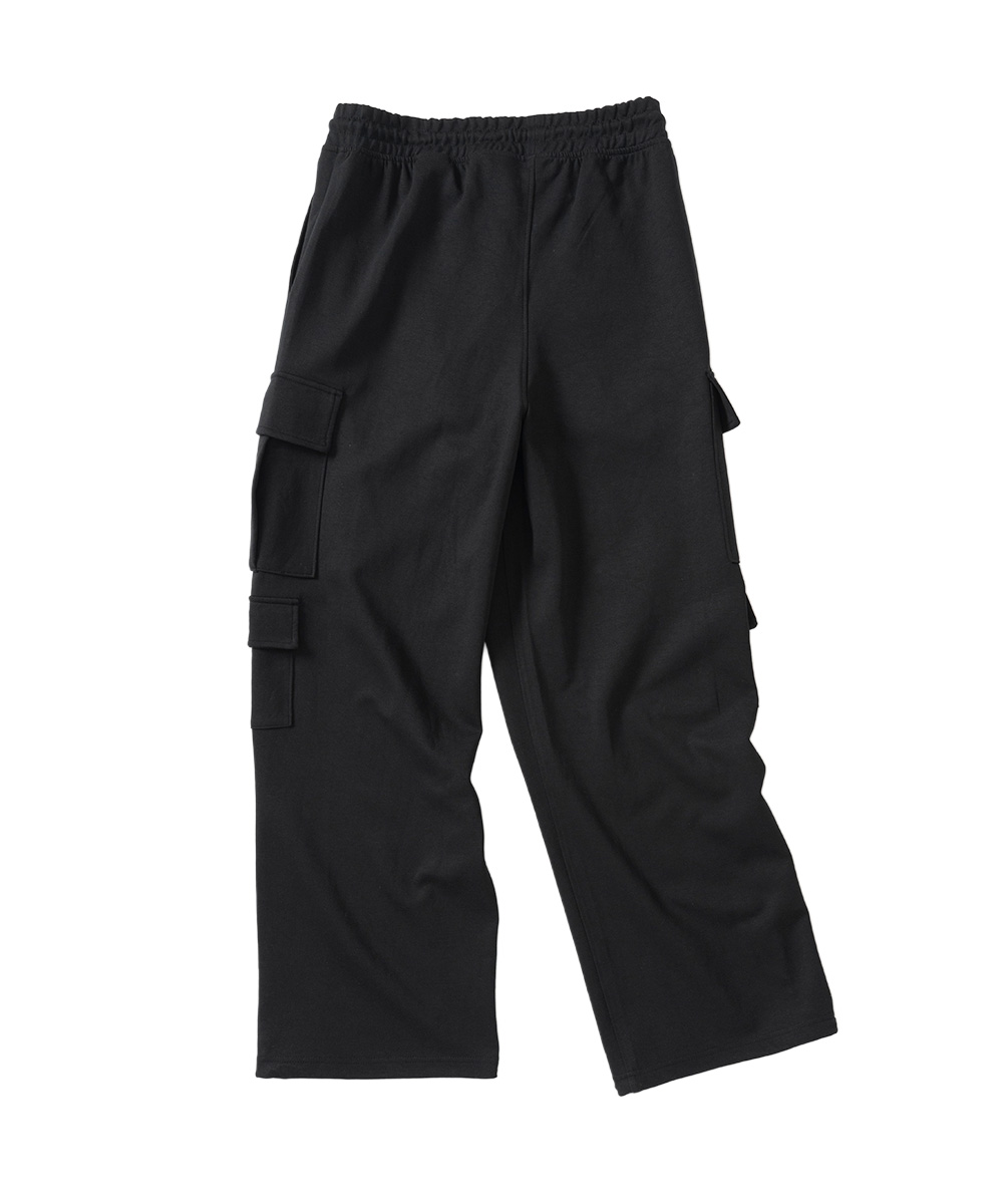 Широкие брюки карго с двойным карманом [BLACK]