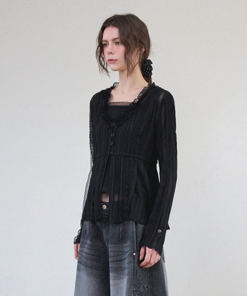 Lillian Lace Cardigan-Sleeveless Setup