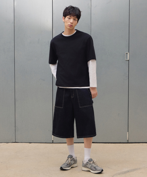 CARPENTER DENIM BURMUDAS SHORTS [R.INDIGO]