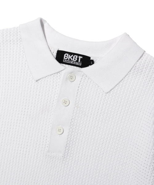 Вязаное поло с коротким рукавом OFF WHITE (MP2SU207-001)
