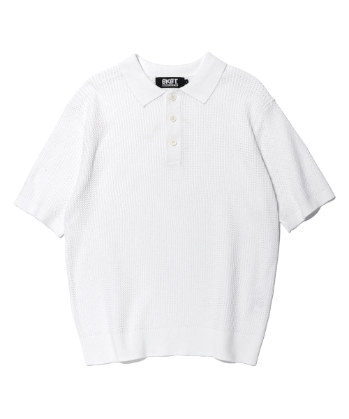 Вязаное поло с коротким рукавом OFF WHITE (MP2SU207-001)