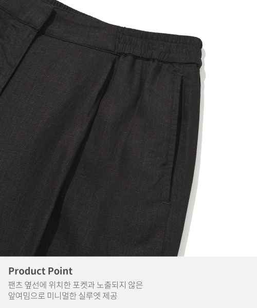 (Woman) Summer Semi-Wide Linen Pants_Black