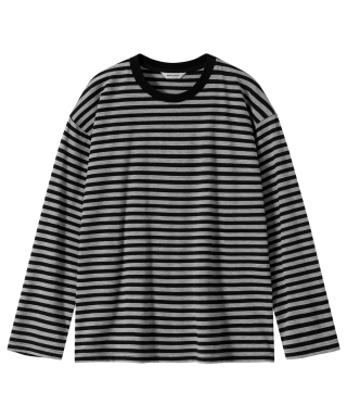 BRENSON ブレンソン オーバーフィット 1:1 ストライプ 長袖Tシャツ (5色展開) 画像 5
