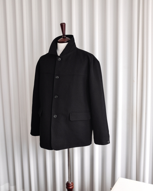 Black Cotton Canvas Work Jacket