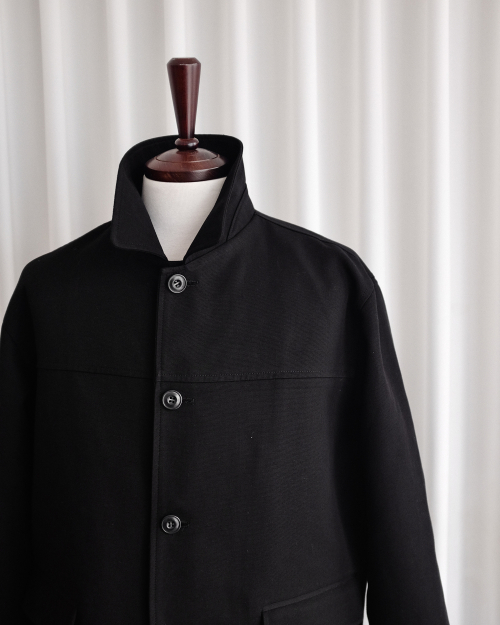Black Cotton Canvas Work Jacket