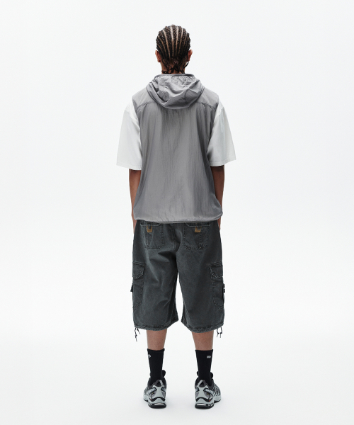 ECLIPSE NYLON HOOD VEST GREY(MG2FSMB966A)