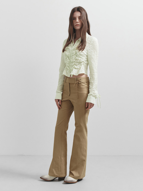 Belted Stripe Bootscut Pants VW5SL453_2color