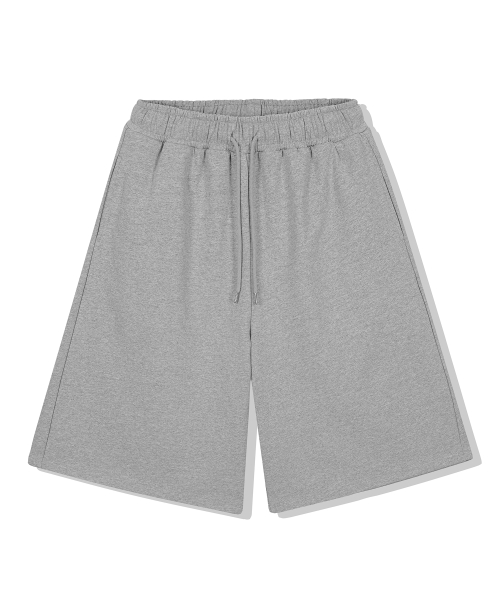 MAXI WIDE SWEAT BERMUDA SHORTS_MELANGE GRAY