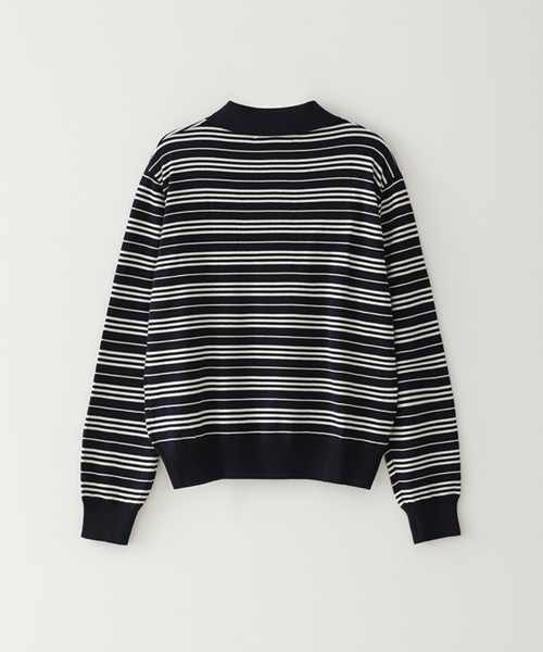 Длинный трикотажный лонгслив в полоску Resort - Navy