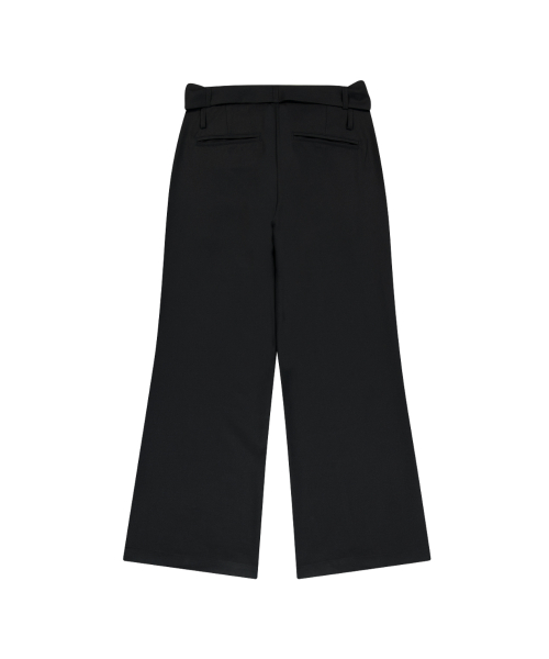 Belted Contrast Trousers (Black)