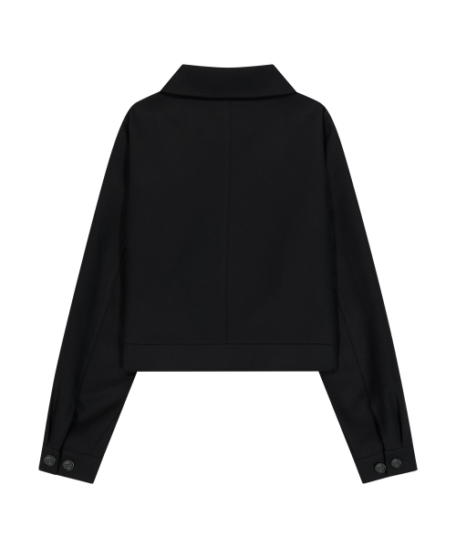 Frilled Button Jacket (Black)