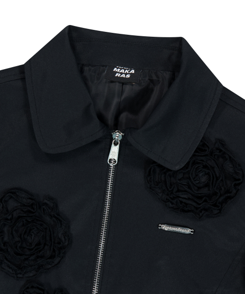 Flowers Zip-Up Jacket (Black)