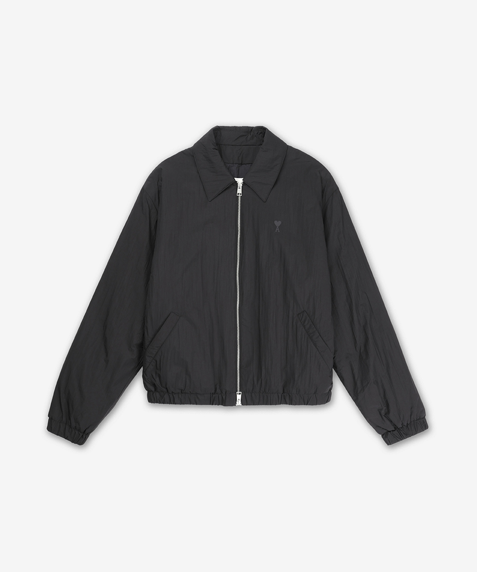 MUSINSA公式 | AMI Heart Logo Zip-Up Jacket - Black