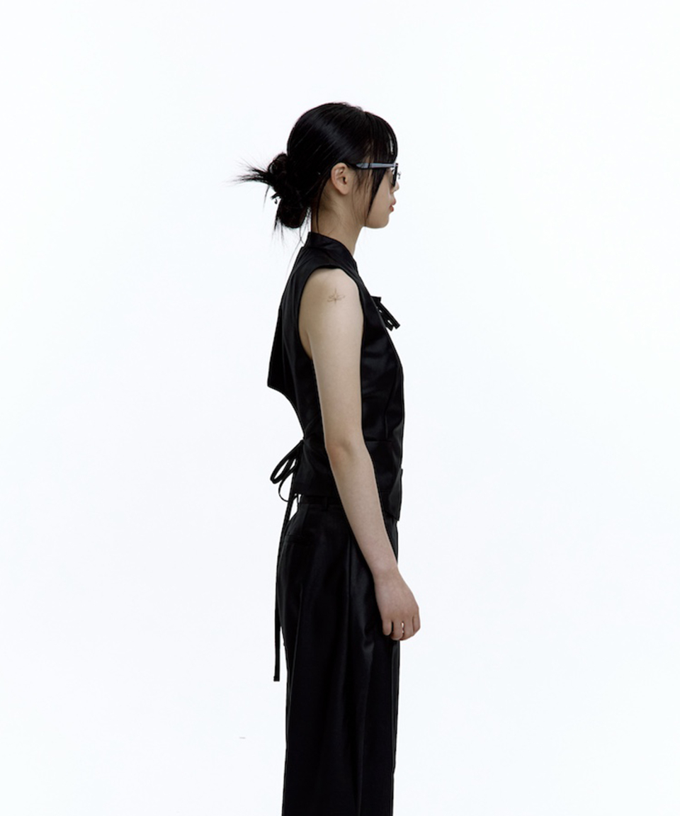 Preppy China Collar Vest Black 상세 이미지 5