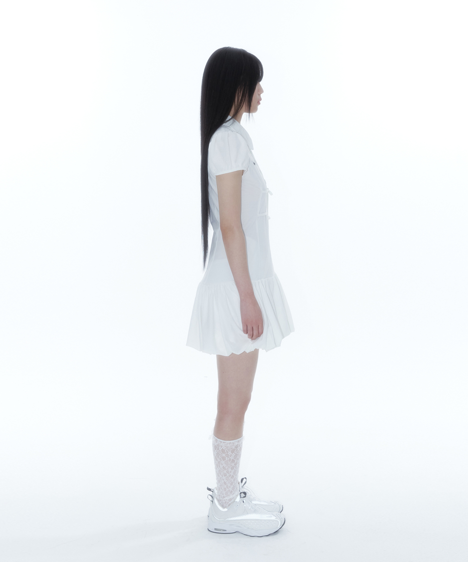【Kashiko】25ss Puff Preppy Mini Dress MUSINSA | KASHIKO Puff Preppy Mini Dress Black