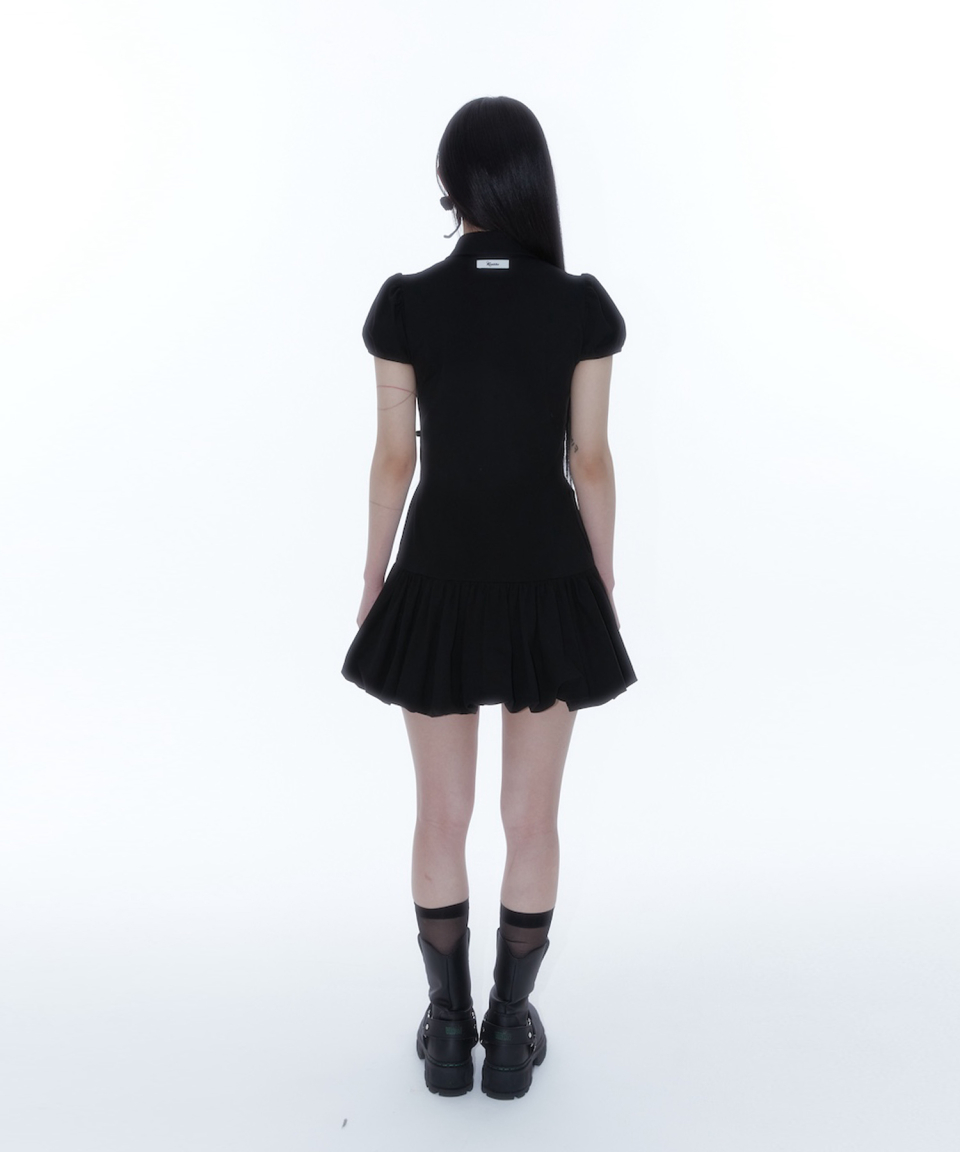 ワンピース KASHIKO Puff Preppy Mini Dress Black MUSINSA公式 | KASHIKO Puff Preppy Mini Dress Black